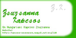 zsuzsanna kapcsos business card